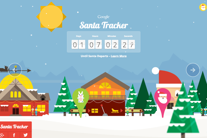 Google Santa Tracker website preview